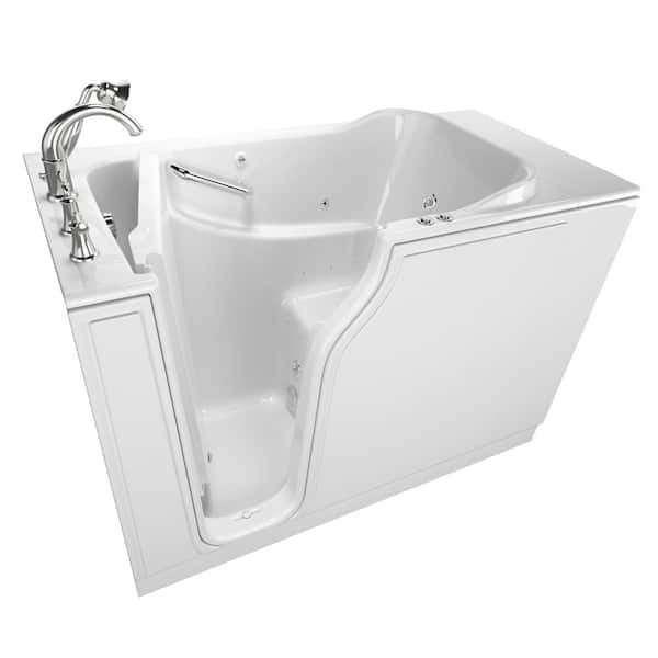 American Standard Gelcoat Value Series 52 in. x 30 in. Left Walk-In Whirlpool and Air Bathtub in White