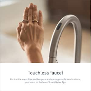 Align Single-Handle Smart Touchless Pull Down Sprayer Kitchen Faucet with Voice Control and Power Clean in Brushed Gold