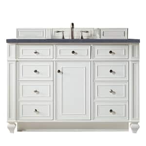 Bristol 48 in. W x 23.5 in. D x 34 in. H Single Vanity in Bright White with Quartz Top in Charcoal Soapstone