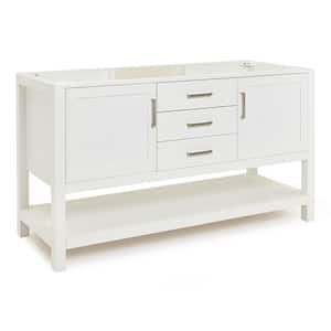 Bayhill 60 in. W x 21.5 in. D x 34.5 in. H Double Freestanding Bath Vanity Cabinet Only in White