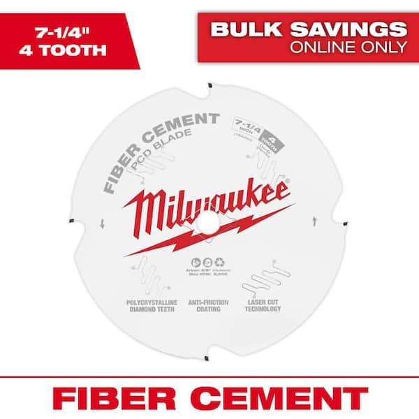 7-1/4 in. x 4-ToothPolycrystalline Diamond (PCD) Tipped Fiber Cement Cutting Saw Blade