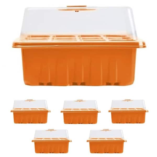 Unbranded Seed Starter Tray 72-Cells Plant Grow Kit with Adjustable Humidity Vent for Mini Greenhouse Garden Germination (6-Pack)