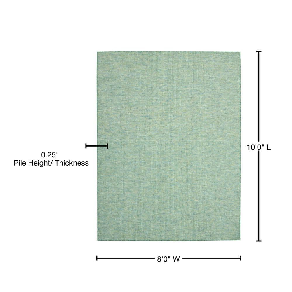 Sereno Blue/Green Synthetic 8' x 10' Reversible Outdoor Rug