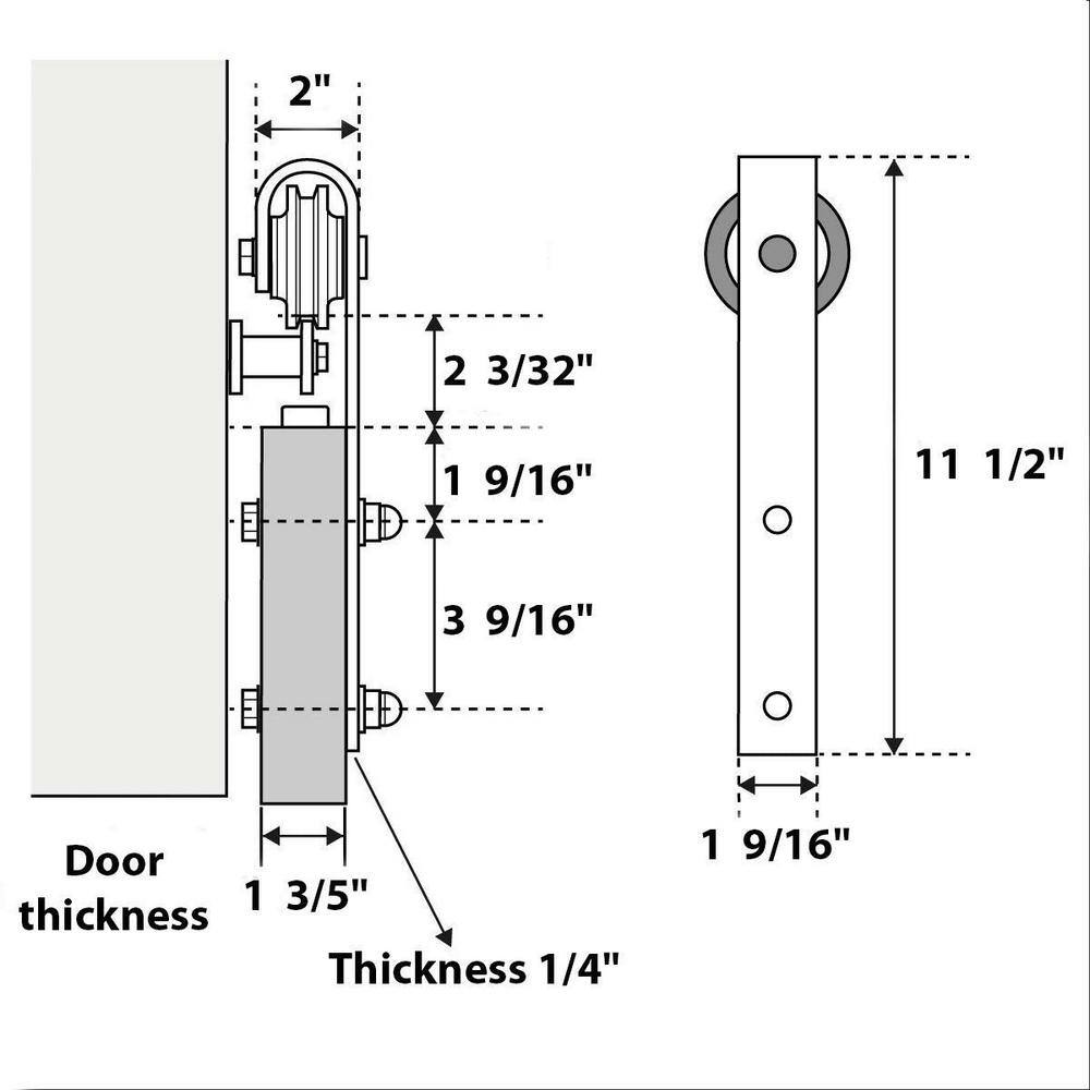 White Solid Wood Barn Door Kit with Clear Glass Panels