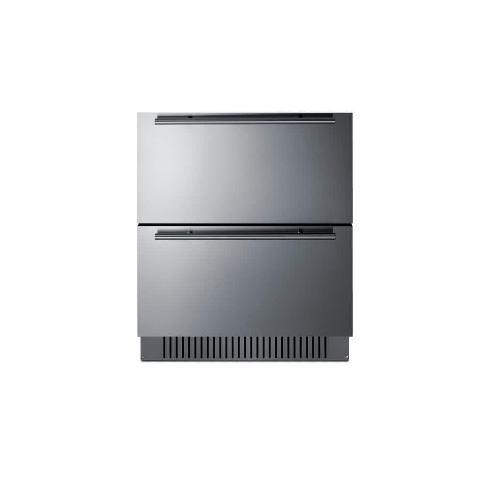 Summit Appliance 4.83 cu. ft. Under Counter Double Drawer Refrigerator without Freezer in Stainless Steel, ADA Compliant, Stainless Steel/Panel-Ready