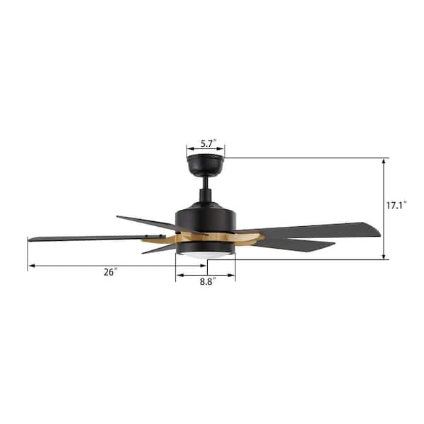 CARRO Apex II 52 in. Integrated LED Indoor/Outdoor Black