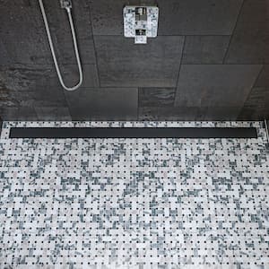 59 in. Linear Shower Drain in Black Matte