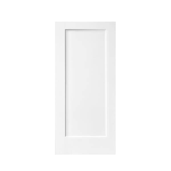 CALHOME 36 in. x 80 in. White Primed Composite MDF 1 Panel Interior Barn Door Slab