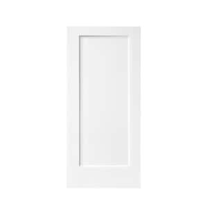 30 in. x 80 in. White Stained Composite MDF 1-Panel Interior Barn Door Slab