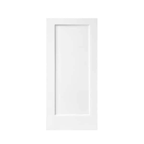 CALHOME 30 in. x 80 in. 1-Panel Hollow Core White Primed Composite MDF Interior Door Slab for Pocket Door