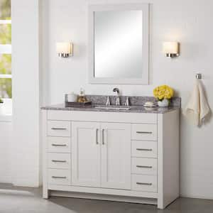 Westcourt 26 in. W x 31 in. H Rectangular Wood Framed Wall Bathroom Vanity Mirror in Cream