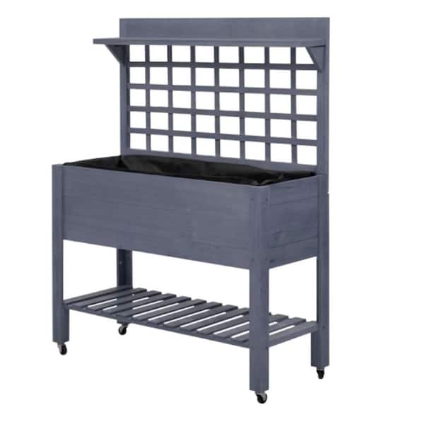 Sunnydaze Rustic 15 in. L x 22.25 in W x 4 in H Vintage Gray
