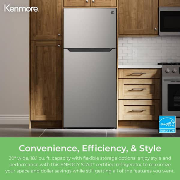 30 in. 18.1 cu. ft. Top Freezer Refrigerator in Metallic Steel with E-Star