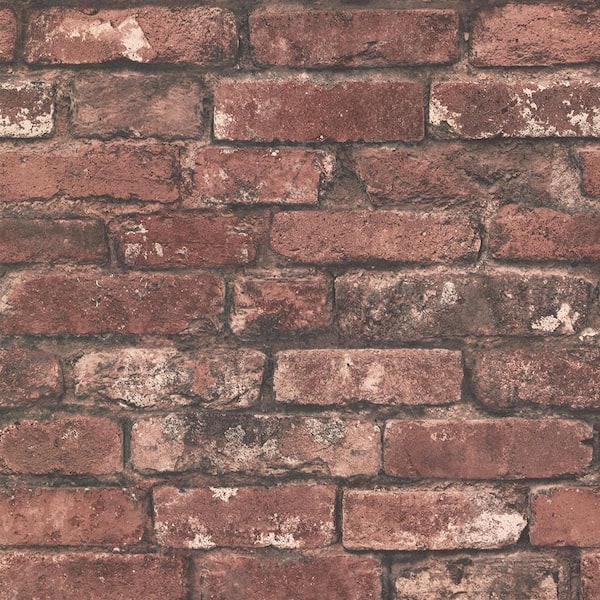 Beacon House Brickwork Rust Exposed Brick Rust Wallpaper Sample