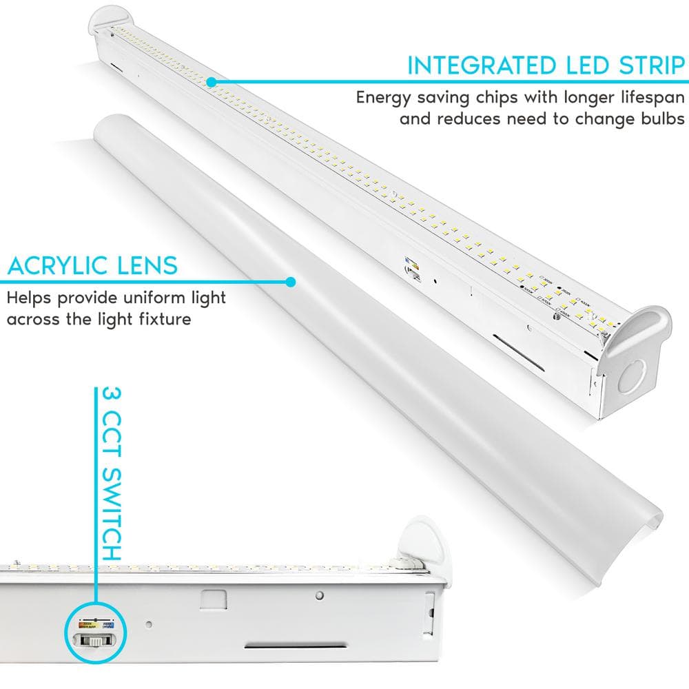 3ft White and Clear Acrylic LED Shop Light