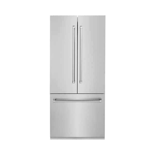 36 in. 3-Door French Door Refrigerator with Internal Ice and Water Dispenser in Stainless Steel