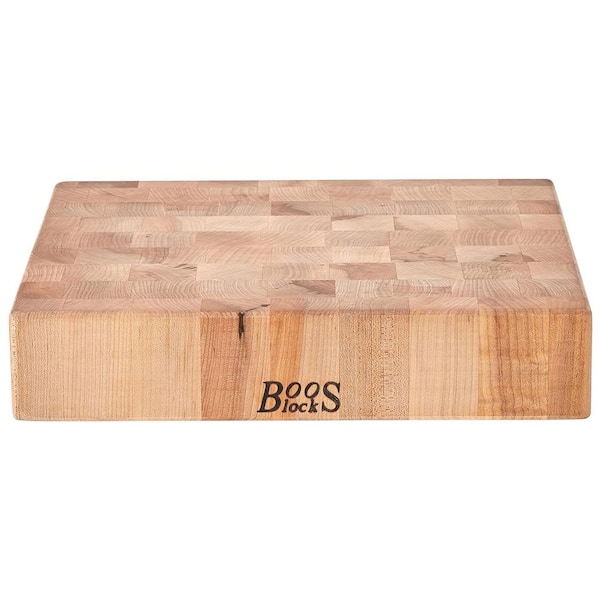 JOHN BOOS Medium Square Maple Wood End Grain Cutting Board for Kitchen, 15 in. x 15 in.