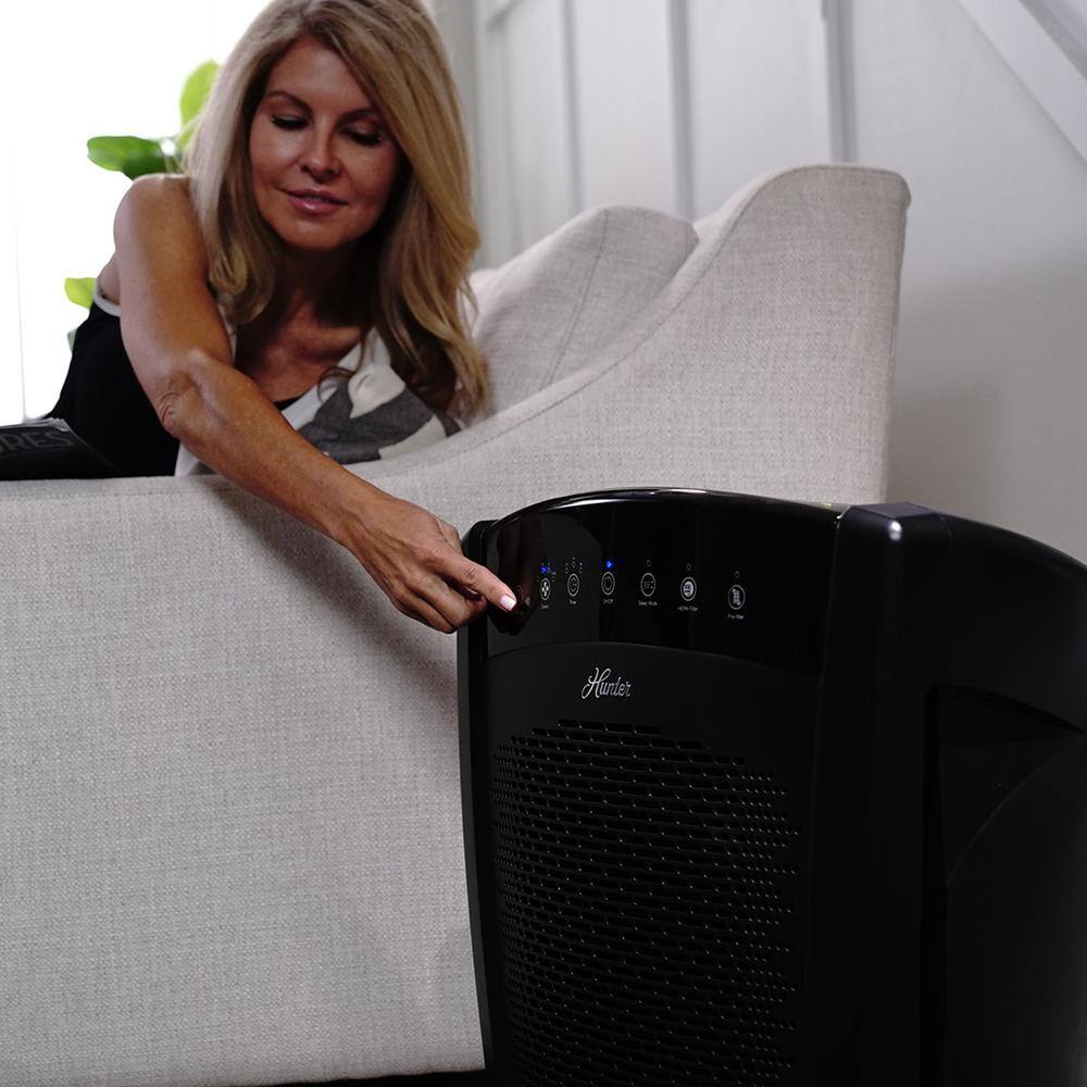 Hunter HP800 Black HEPA Filter Energy Star Air Purifier