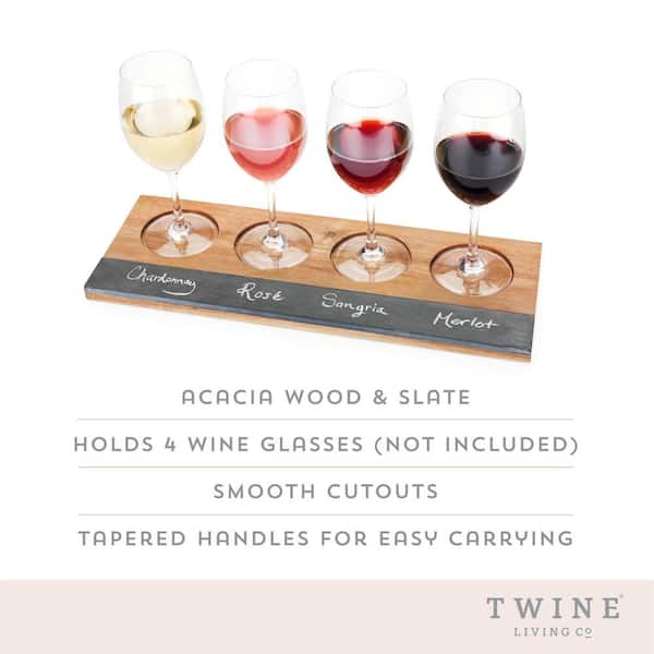 Twine Acacia Wood Wine Flight Board