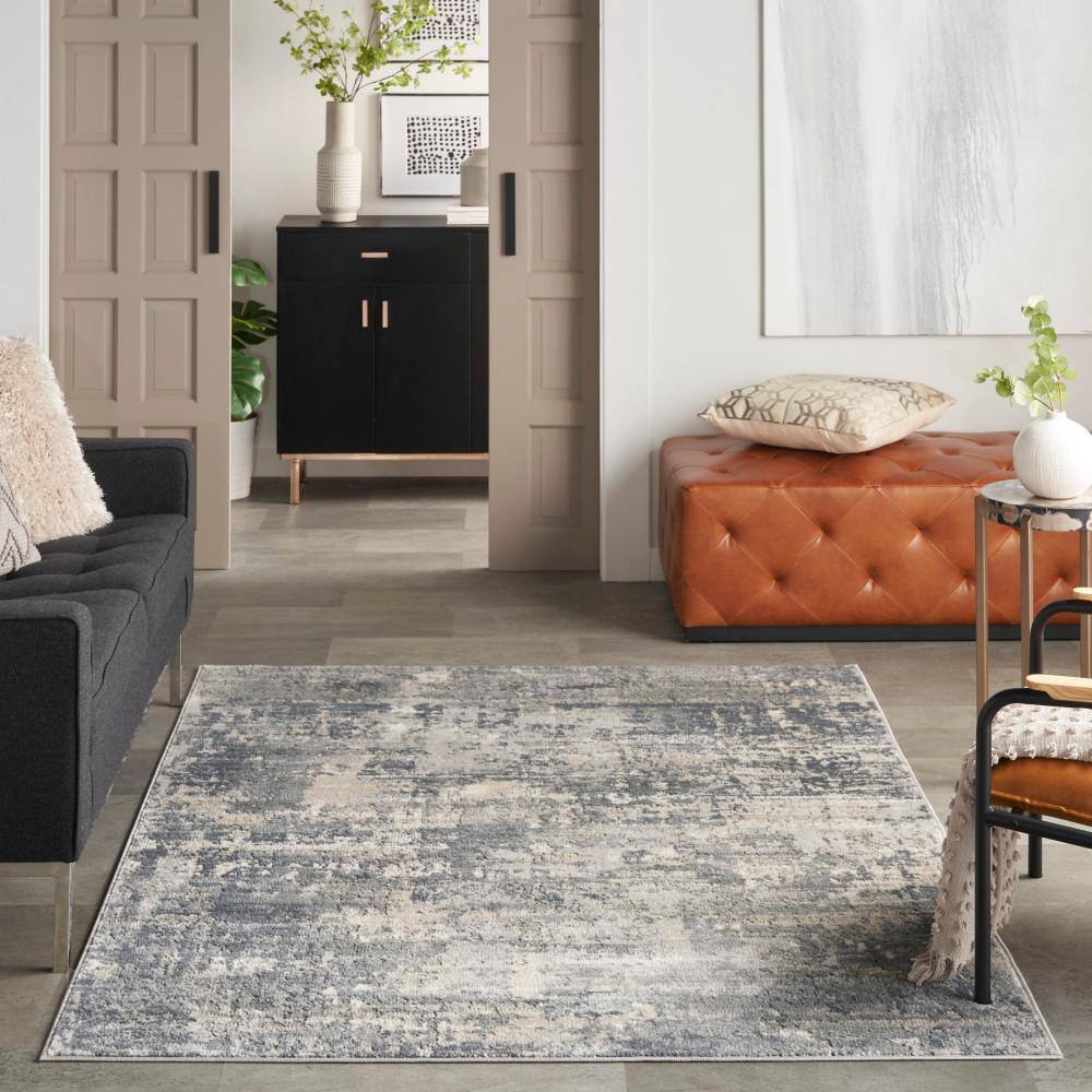 Mineral Hues Handmade Abstract 5' x 7' Beige/Grey Synthetic Rug