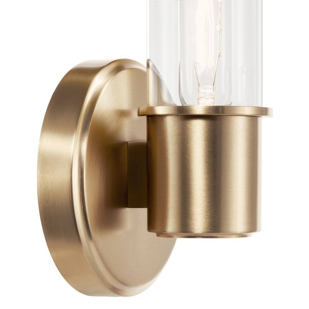Champagne Bronze Clear Glass Dimmable Wall Sconce