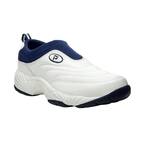 Men's Wash N Wear Slip Resistant Slip-On Shoes - Soft Toe - White/Navy Size 7(M)