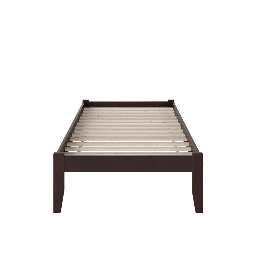 Espresso Twin XL Versatile Platform Bed with Upholstered Frame