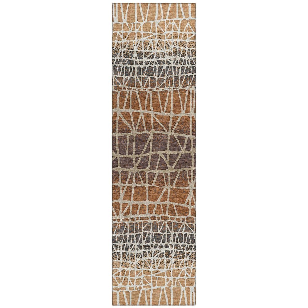 Chantille Machine Washable Indoor/Outdoor Abstract ACN2404 Copper 2 ft. x 7 ft. Runner Rug price history on PriceWatchPro