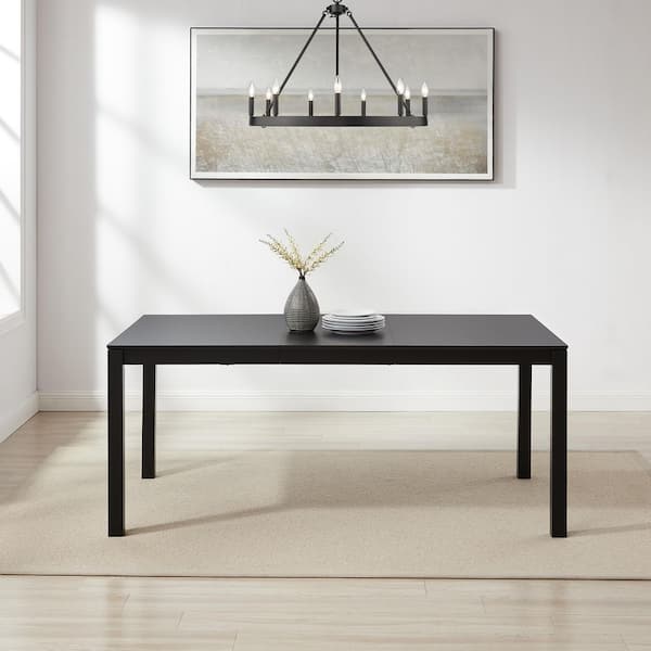 CROSLEY FURNITURE Greer Black Wood 4 Leg Dining Table Seats 6