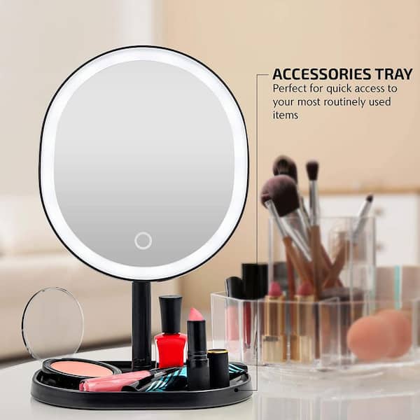 10x Mini Magnetic Mirror, Ovente Tabletop Lighted Mirror