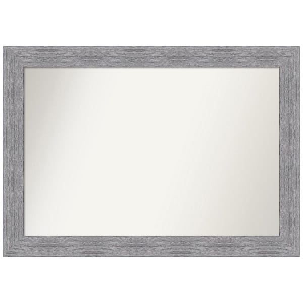 Amanti Art Bark Rustic Grey 41 in. W x 29 in. H Non-Beveled Bathroom Wall Mirror in Gray