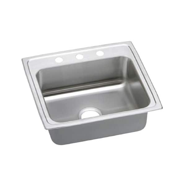 Celebrity 22 in. Drop-in Single Bowl 20-Gauge Brilliant Satin Stainless Steel Kitchen Sink Only