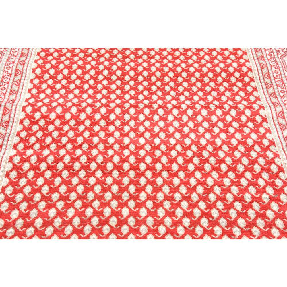 Vibrant Red Synthetic Easy-Care Rectangular Rug, 5' x 8'