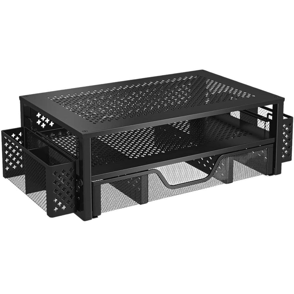 OBJLGEV 2 Tier Metal Monitor Stand Riser with Drawer and Pen Holder for ...