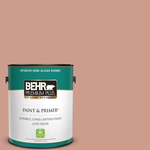 BEHR PREMIUM PLUS 1 gal. #210F-5 Artifact Semi-Gloss Enamel Low Odor Interior Paint & Primer