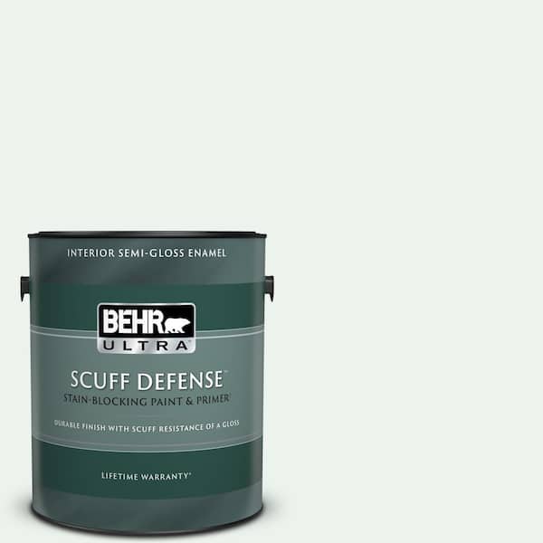 BEHR ULTRA 1 gal. #W-D-500 Cascade White Extra Durable Semi-Gloss Enamel Interior Paint & Primer