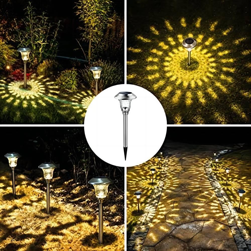 Solar Stainless Steel Pathway Lights with Glass Lampshades (8-Pack)