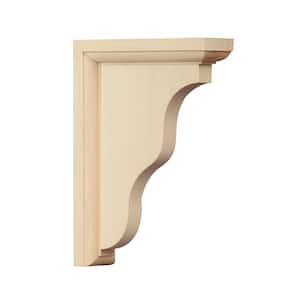 Two-Way Bracket - 1.5 in. x 7 in. x 5 in. - Sanded Unfinished Hardwood - Bracket w/ Keyhole Plate and Mounting Hardware