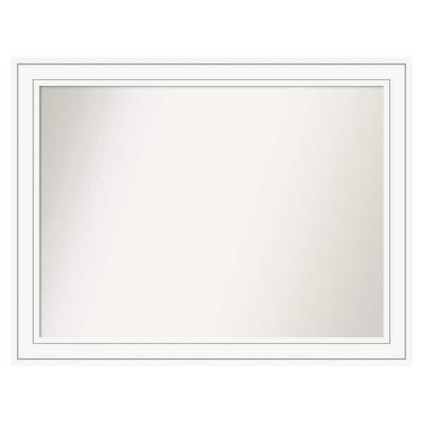 Amanti Art Craftsman White 39 in. x 30 in. Custom Non-Beveled Satin Wood Framed Bathroom Vanity Wall Mirror