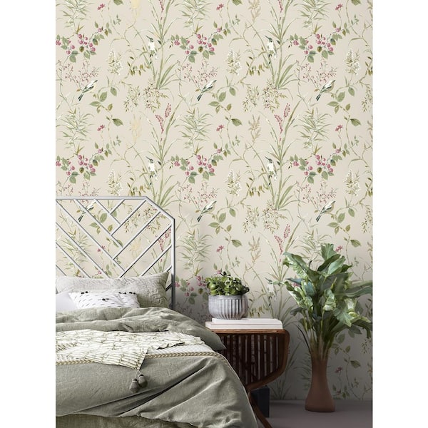 Mariko Green Botanical Non-Pasted Wallpaper, 56.4 sq. ft.