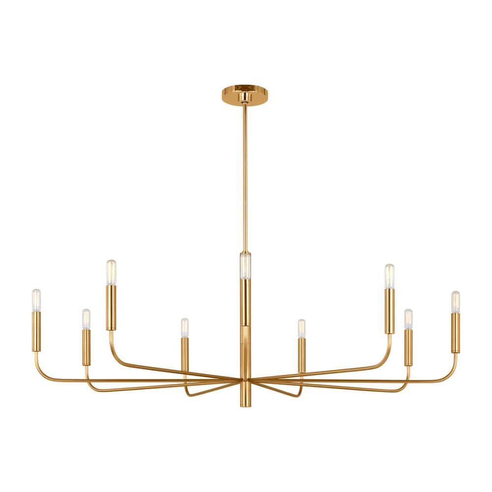 Generation Lighting Brianna Wide 9-Light Burnished Brass Minimalist ...