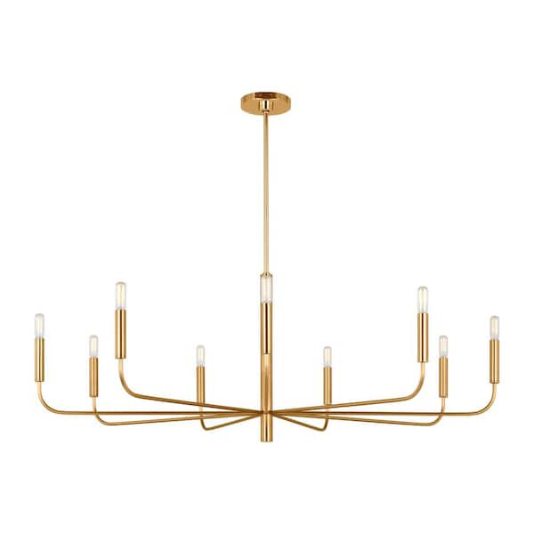 Generation Lighting Brianna Wide 9-Light Burnished Brass Minimalist ...