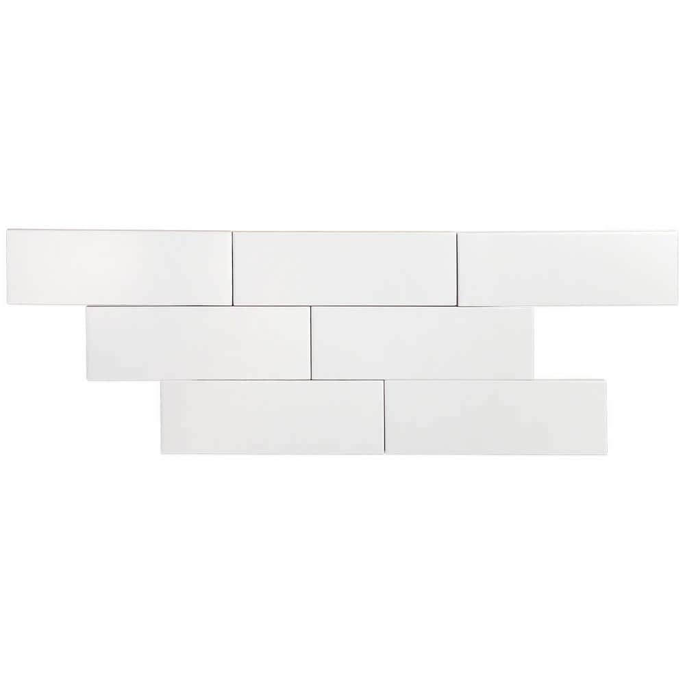 Harrow White Matte Ceramic 3" x 9" Subway Wall Tile