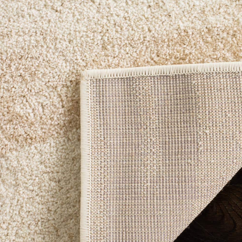 Chic Cream/Champagne Synthetic 6' Square Easy-Care Rug