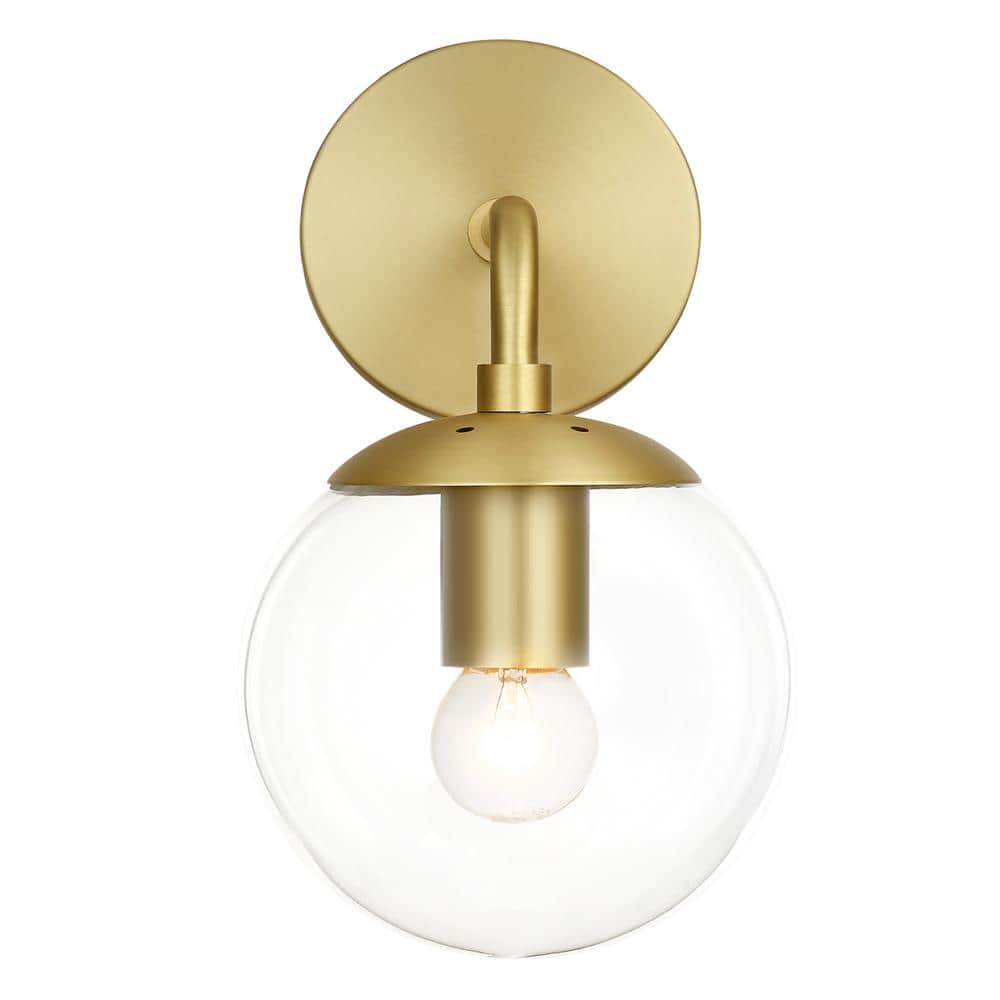 Zeno Vintage Globe Brass Wall Sconce with Dimmable Light