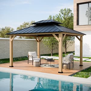 Shade Graphix 13 ft. W x 11 ft. D Metal Hardtop Gazebo w/ Gable
