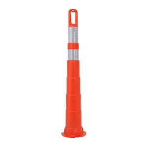 42 in. Orange Safety Cone without Base and 6 in. and 4 in. High-Intensity Sheeting