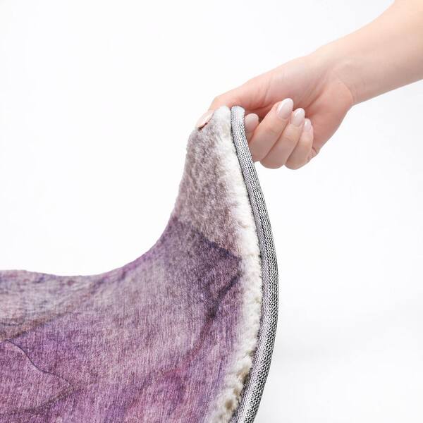 Dream Shag Premium Machine Washable Abstract ADS607 Purple 9 ft. x 12 ft. Area Rug