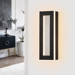 Kinsley 4.2 in. 2-Light Modern Integrated LED Black Wall Sconce Lighting