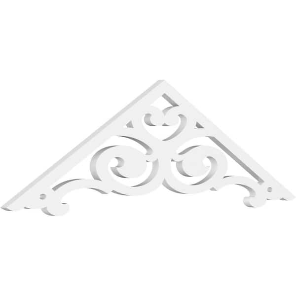 Ekena Millwork 1 in. x 48 in. x 14 in. (7/12) Pitch Hurley Gable Pediment Architectural Grade PVC Moulding